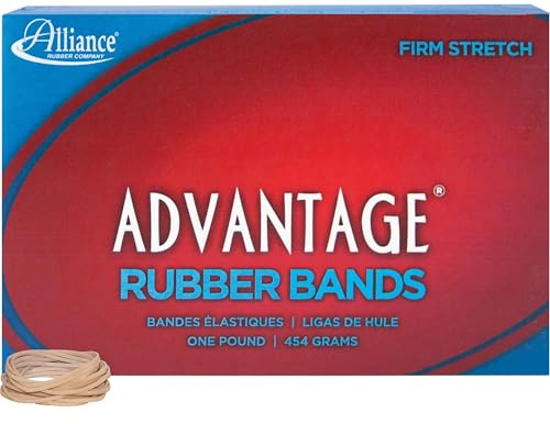 Alliance Rubber 26125 Advantage Rubber Bands Size #12, 1 lb Box Contains Approx. 2500 Bands (1 3/4 x 1/16, Natural Crepe) , Beige