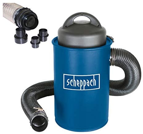 Scheppach Absauganlage HA1000 (1100 Watt, Luftleistung: 183m³/h, Füllmenge: 50 L, Schlauch- Ø/-länge: 100/2000mm, Filterfläche: 0,3m², inkl. Adapterset zum Anschluss an Kleingeräte)