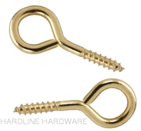 20 PACK 19mm BRASS PLATED SCREW EYES PICTURE - PHOTO FRAMES HANGING