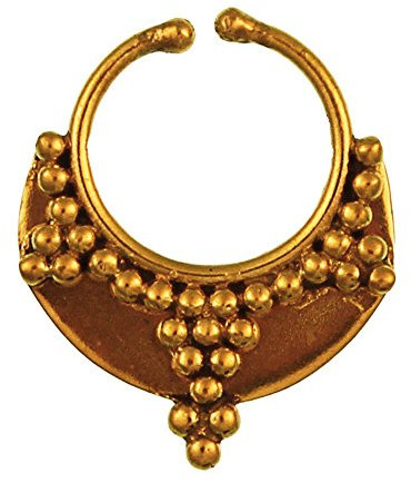 Chic-Net Septum Fake Piercing Nasenringe Sichel Spitzen Messing golden nickelfrei antik