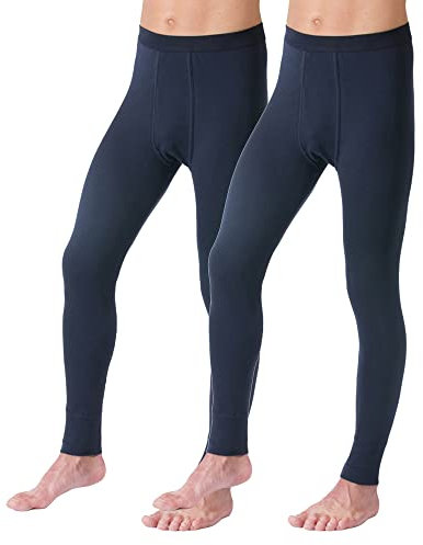 HERMKO 3540 2er Pack Herren Lange Unterhose Long Johns (Weitere Farben) Bio-Baumwolle, Größe:D 5 = EU M, Farbe:Marine