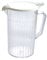 Tableware White Pack of 6 x 1400ml Plastic Jug with Lid, Polycarbonate Plastic, Drinks, Water, Care Homes, Nursing, Bedside, Measuring, Medical, Home Use, Picnics, BBQ, Virtually Unbreakable.