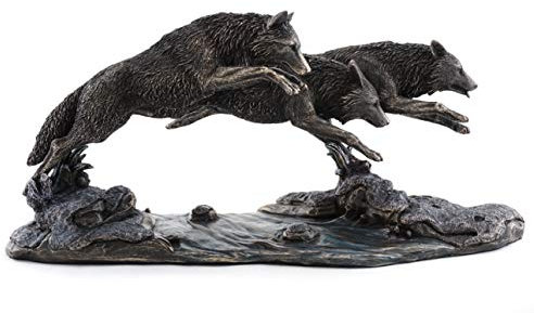 francescaskitchen Bergsma Wölfe laufende Statue Wolf Skulptur Schiffe sofort !!