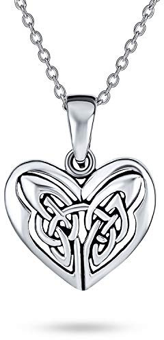 Bling Jewelry Romantic Celtic Triquetra Love Knot Infinity Butterfly Heart Pendant Necklace For Women Teen .Oxidized .925 Sterling Silver