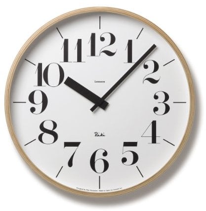 Lemnos Wanduhr Riki Clock M/Designer Wanduhr ohne Tickgeräusche aus Japan/Wanduhr modern mit schleichender Sekunde/Küchenuhr, Uhr Wohnzimmer/Clock