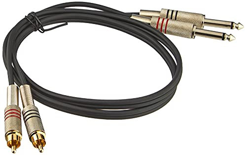 Adam Hall Cables 3 STAR TPC 0100 Twin-Kabel 2 x Klinke TS auf 2 x Cinch | 1 m