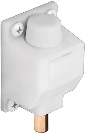 Prime-Line U 9869 Sliding Door Lock, 3/8 in. Reach, Plastic & Steel Components, White, Foot Operated