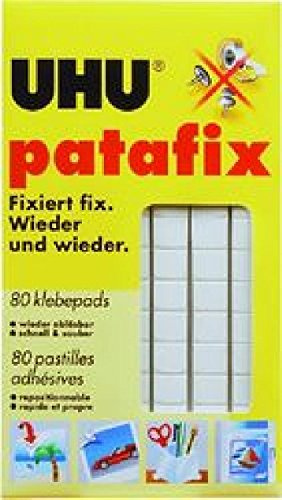 Patafix UHU weiss wieder ablösbare Klebepads 80 Stück(Liefermenge=2)