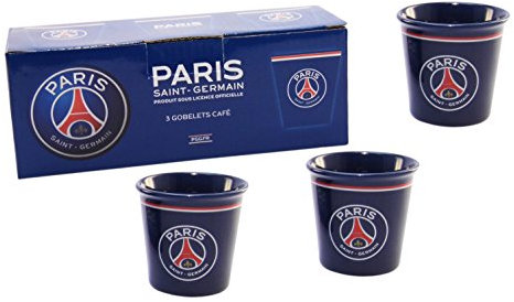 Coffret 3 x tasse gobelet expresso PSG - Collection officielle PARIS SAINT GERMAIN - Vaisselle Supporter - Football Ligue 1