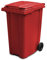 Yellowshield 360 Litre Wheelie Bin - Red, Larger Household Size - EN 840 standard, Largest 2 Wheeled Bin Available Size 585 (w) x 880 (d) x 1264 (h) mm