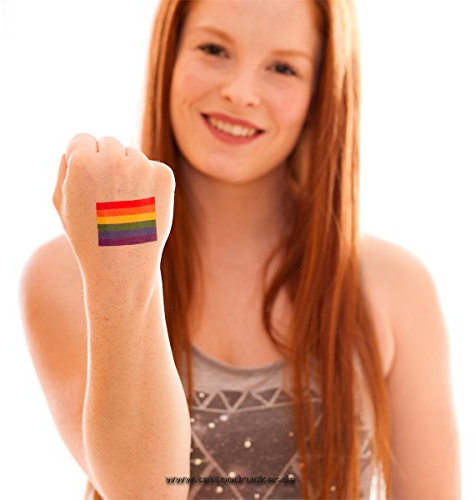10 x Regenbogen Tattoo Fahne - CSD Tattoo - LGBT Rainbow Pride Tattoo (10)