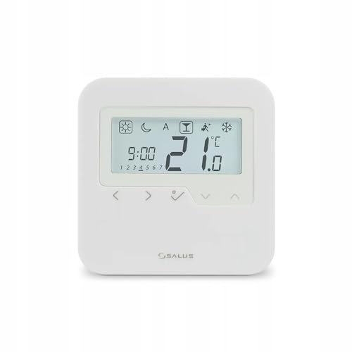 Salus HTRP230 Wöchentlich Raumthermostat, Elektronisch Temperaturregler 230V, LCD-Display, Aufputz, Weiß