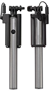 ultron selfie hot shot Silber, 15 - 45 cm Selfie-Stick mit Kamera-Auslöser am Griff, Für Smartphones wie Samsung Galaxy , iPhone und weitere