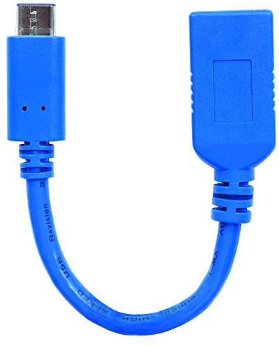 Manhattan 353540 USB-C 3.1 Kabel (G1) Typ C-Stecker auf Typ A-Buchse 15 cm blau