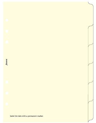 Filofax 6 Tabs, A5, blanko, cremefarben