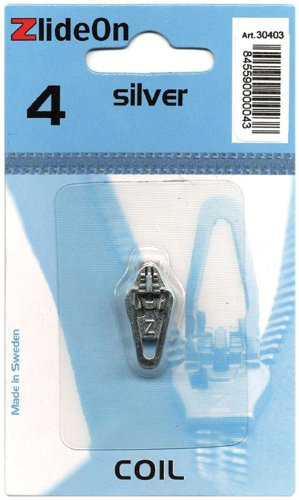 Silver ZlideOn Zipper Pull Replacements Coil 4 3040-3