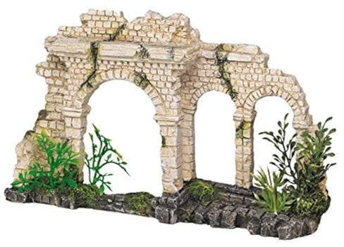Nobby Aqua Ornaments MAUER MIT BÖGEN mit Pflanzen, 25 x 6,5 x 15 cm, 1 Stück