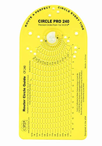 Jasper 240 Kreisschneider-Fräsvorrichtung, schneidet perfekte Kreise von 2,5 cm bis 46 cm D – Kreisschneidvorrichtung inklusive Kalibrierscheibe, Gelenkstifte und passt auf die meisten gängigen Oberfräsen