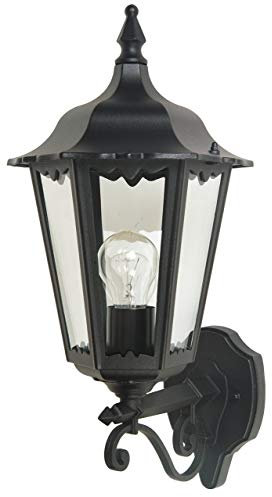 LUTEC 1331 L SW, Außenwandleuchte, Aluminium, E27, schwarz, 28,5 x 23,5 x 51 cm, 1331L SW, 28.5 x 23.5 x 51.0 cm