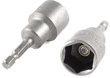 sourcing map 2 Stück 6,35mm Schaft 19mm Magnetischer Innensechskantschlüssel Schraubendreher Bit