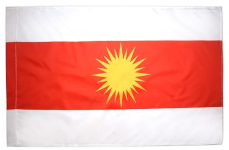 AZ FLAG - Flagge Jesiden Yazidism Neu - 90x60 cm - Yeziden Kurdisch Eziden Fahne 60 x 90 Cm Scheide Für Mast - Flaggen