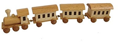 Rudolphs Schatzkiste Miniatur Eisenbahn mit Anhänger Höhe=3cm NEU Seiffen Erzgebirge Dekoration Holzfiguren Weihnachten Fensterschmuck Spielzeug Deko Weihnachtsfigur