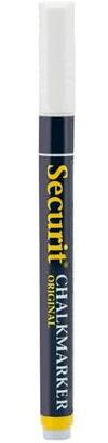 SECURIT - Rotulador de Tiza Líquida - Para Superficies No Porosas (Pizarra, Vidrio, Metal, Espejo, etc.) - Punta Fina 1-2 mm - Color Blanco
