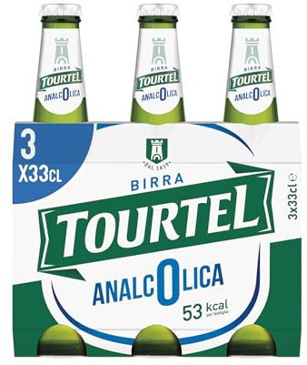 Tourtel Pack con 3 Birre in Bottiglia da 33cl, Birra Analcolica Premium Lager dal Gusto Pieno e Deciso e dal Colore Giallo Paglierino, Zero Alcol