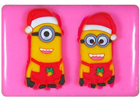 Fairie Blessings Moule en silicone pour décorer des gâteaux ou confectionner des gâteaux en pâte à sucre, motif petits minions de Noël