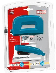 Novus Schreibtisch-Set Twinset Heftgerät+Locher E 15/E 210 petrol