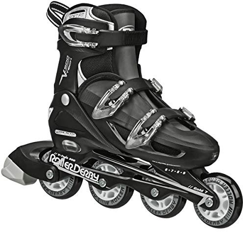 Roller Derby Herren S 500 Button Verstellbare Inline Skate, schwarz/weiß