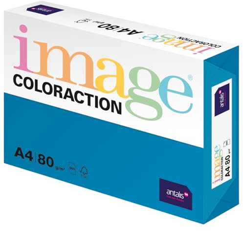 Image Coloraction Stockholm - farbiges Kopierpapier - DIN A4, 210 x 297 mm, 80 g/m² - buntes, holzfreies Druckerpapier für Kopierer - 500 Blatt - Tiefblau
