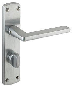 Leon Door Handle Lever On Backplate -BATHROOM SET - SATIN CHROME