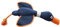 House of Paws Large Navy Duck, Cotton Canvas Thrower Dog Toy with Rope and Squeaker