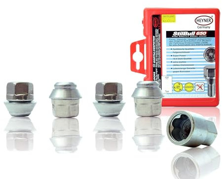 HEYNER Germany Fits Kia Venga Models 10/2008 To 2024 StillBull Locking Wheel Nuts M12x1.5 Set 4 Locks Alloys Antitheft Protection Bolts AGA