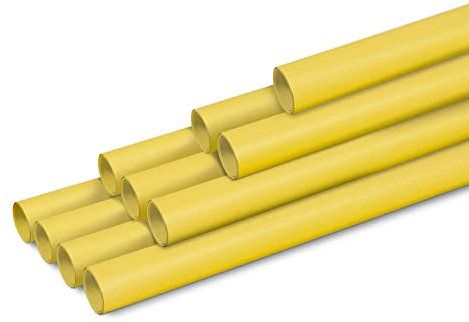 Clairefontaine 95715C – Karton mit 10 Rollen gerilltes Kraftpapier 65g, 3mx0,70m, Zitronengelb, 1 Karton