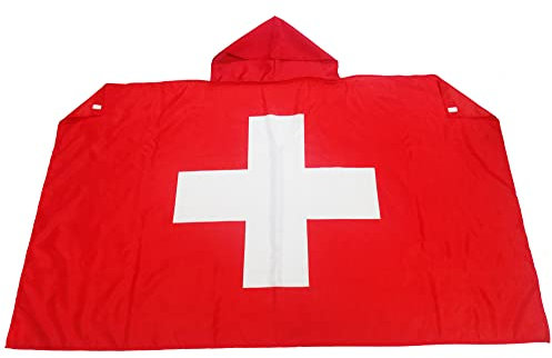 BANDIERA SVIZZERA - BODY BANDIERA SVIZZERA 90 x 150 cm per tifosi con maniche - AZ FLAG