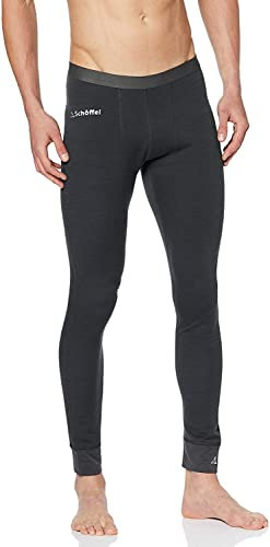 Schöffel Herren Merino Sport Pants Long M, temperaturregulierende Lange Unterhose, atmungsaktive Thermo Leggings in Wollqualität, anthrazit, L