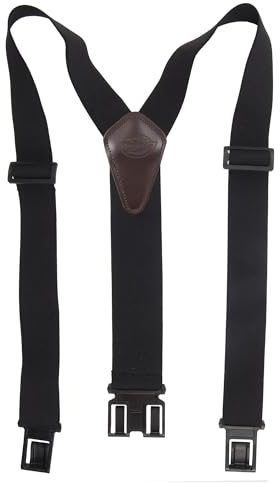 Dickies Men’s Belt Clip Stretch Suspenders, Black, One Size