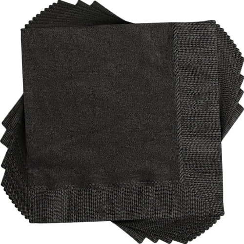 Papierservietten - 13 cm - Schwarz - Packung mit 20 Stück