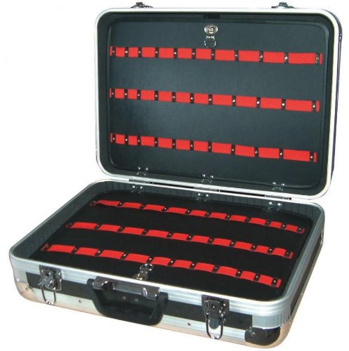 VALIGIA in ALLUMINIO professionale con pannelli portautensili 51x36,5xh19 cm bordi rinforzati AXEL