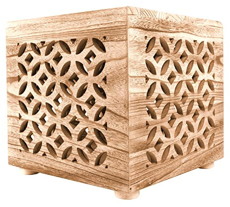 Homestyle4u 1773, Hocker Beistelltisch Holz Würfel Nachttisch Natur Braun Sitzhocker
