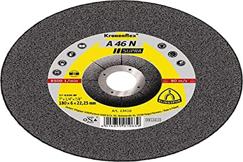 Kronenflex 2226 Schruppscheibe A 46 N Supra 125x6mm, 1 pezzo, 125 x 6 x 22,23 mm piegato