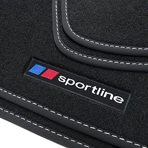 teileplus24 F650 Fußmatten Sportline Design kompatibel mit BMW X1 E84 2009-2015 Bandeinfassung Ziernähte