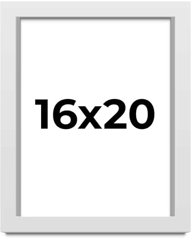 16x20 Shadow Box White Solid Pine Wood Display Frame with Acid-Free Backing UV Acrylic & Hanging Hardware with 0.75 Usable Depth and 0.75 Frame Moulding Width