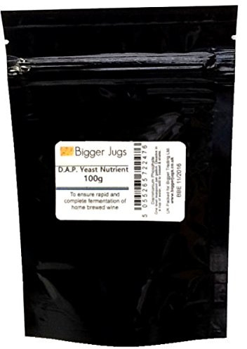 Yeast Nutrient Diammonium Phosphate (D.A.P.) 100g Heavy Duty Resealable Pouch with Tamper Proof Seal for Home Brew Beer & Wine