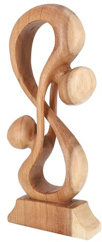 GURU SHOP Holzfigur, Statue, Deko Objekt Feng Shui 30 cm - Acrobat/Hellbraun, Dekoobjekte