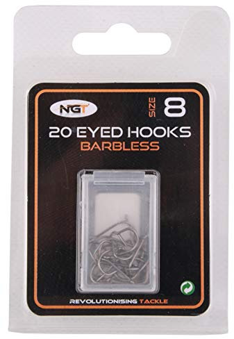 NGT Barbless Eyed Hooks Size 8