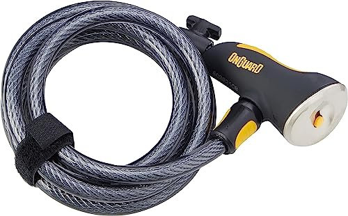 ONGUARD Espiral Doberman Llave 185 Cm X 12 Mm, Candado Unisex Adulto, Negro, 18 5 X 1 2 Cm