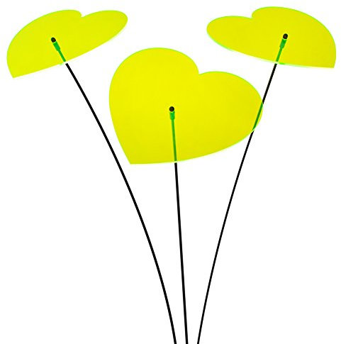 SUNPLAY Sonnenfänger Herzen in GRÜN, 3 Stück je 20 cm Durchmesser im Set + 70 cm Schwingstäbe